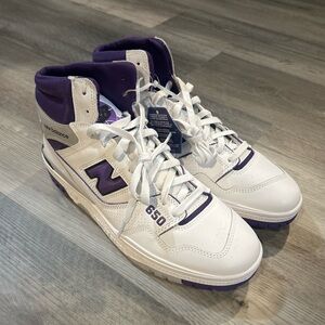 New Balance 650 White and Purple High-Tops